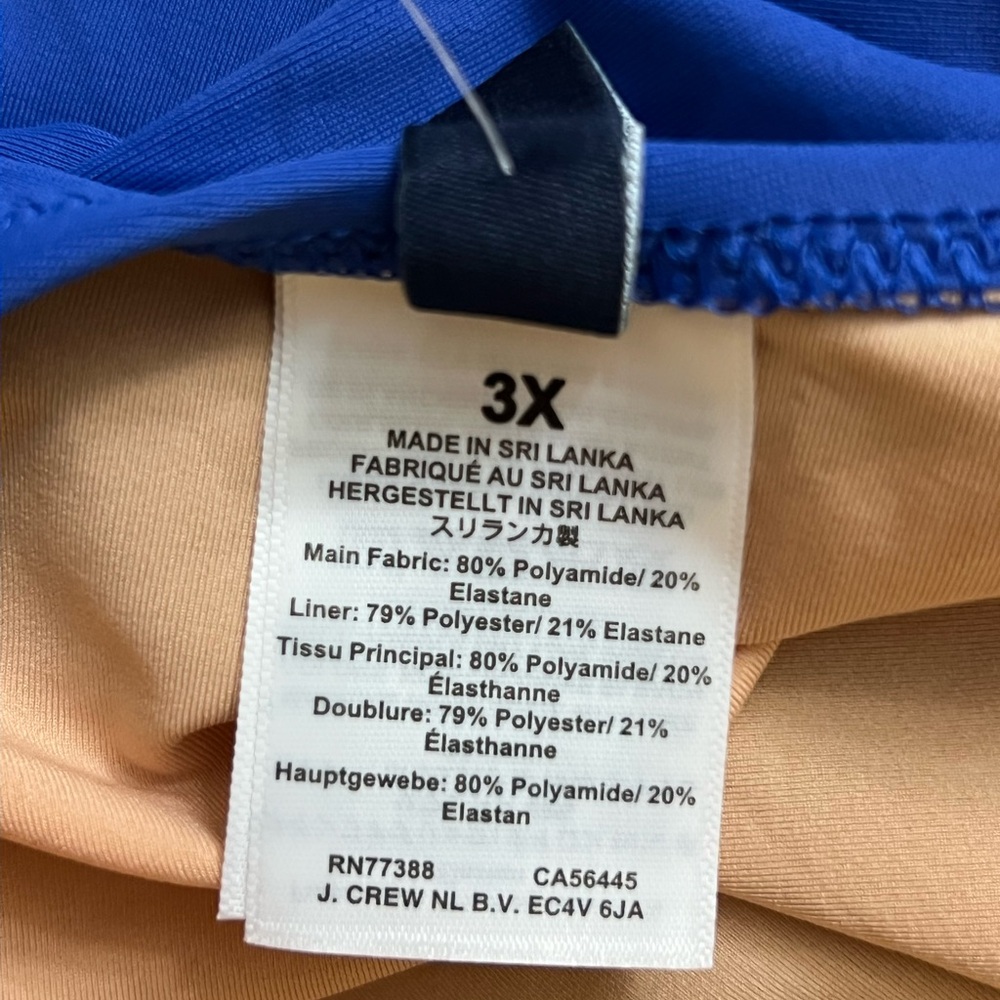 J. Crew Factory Tie Shoulder One Piece Swimsuit Blue Size 3X NWT - Picture 9 of 10